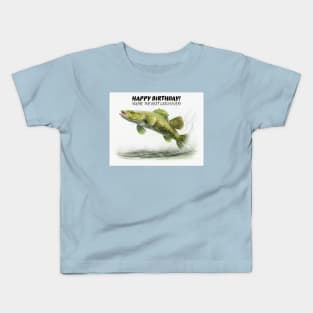 Happy Birthday Cod Fish Watercolor Kids T-Shirt